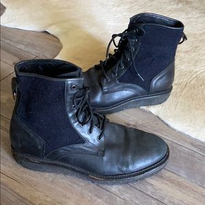 ALLSAINTS leather & wool boots